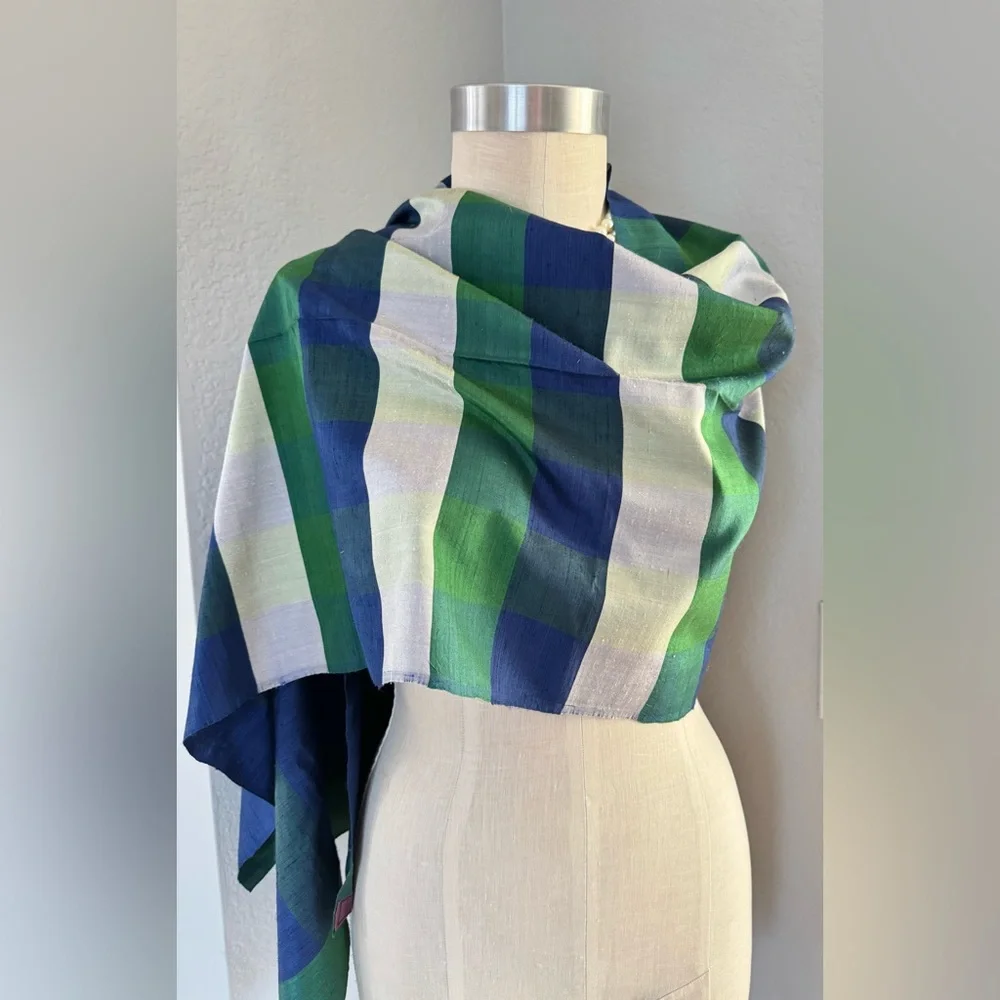 1960s Thai Fabric Ltd Silk Scarf Wrap 19”x94”